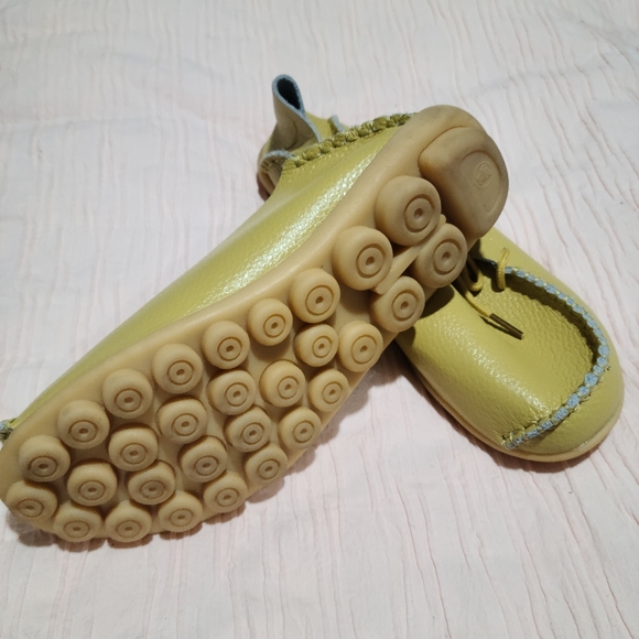 Yellow Leather Slip Ons EU 38 - Picture 3 of 6